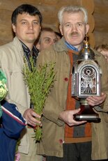 Sergei Doroshenko, the creator of the first "Unquenchable" vigil lamp and Igor Lobortas