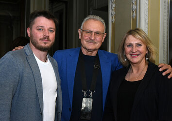 Ivan Kolodnitsky, General Director of the ZARINA Jewellery House, Yuriy Vakulenko, General Director of the museum, and Natalia Kolodnytska, President of the CSO “Business Ukrainian Women”, Founder of the Zarina Jewellery House