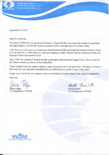 Letter of thanks from Susan Polgar chairing the Commission for Women's Chess