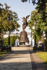 The fountain with the sculpture of Archangel Michael at the Saint Volodymyr Hill.
