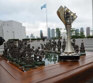 The Marches on Bosporan unique chess set and the champion's FIDЕ Grand Prix Cup