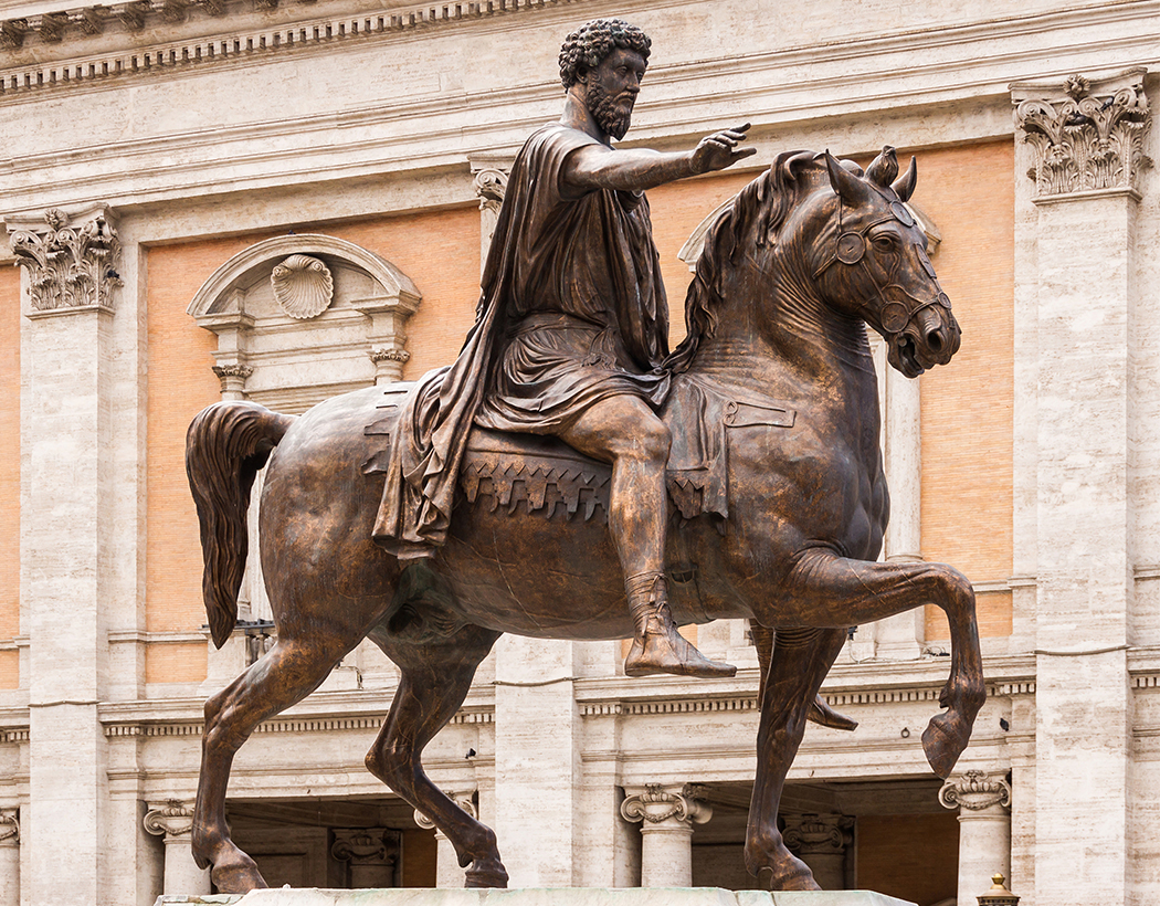 Equestrian statue Marcus Aurelius replica, Capitole, Rome, Italy